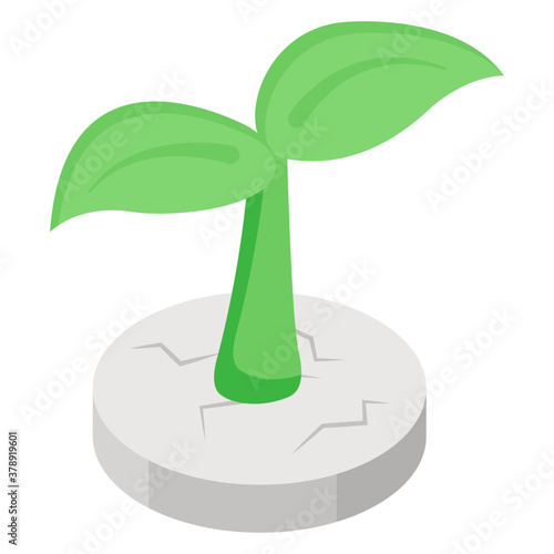 
Sand dunes region, isometric icon of barren land  
