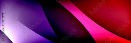 Fluid gradient neon color waves, vector abstract background