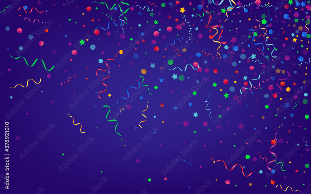 Bright Streamer Party Vector Blue Background. Bright Streamer Party Vector Blue Background.