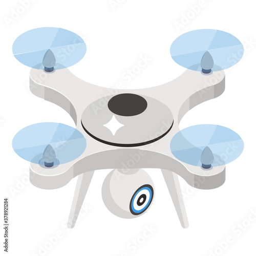 
Isometric vector style of drone technology device, flying nanocopter 
