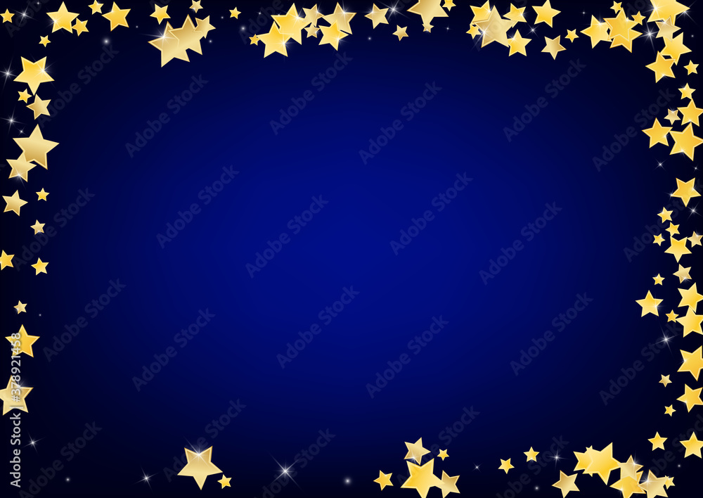 Yellow Party Stars Vector Blue Background. Yellow Party Stars Vector Blue Background.