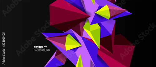 3d low poly abstract shape background vector illustration