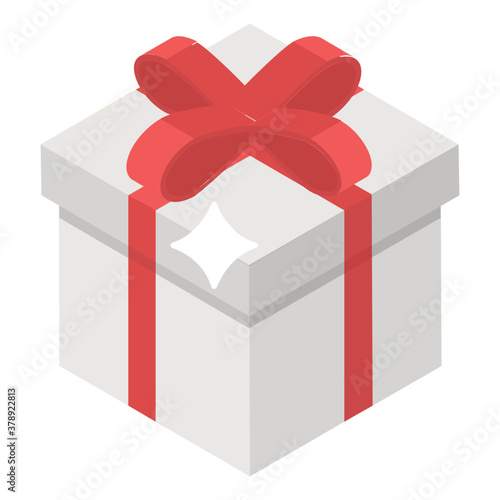 
Surprise gift package vector, isometric design of christmas gift icon
