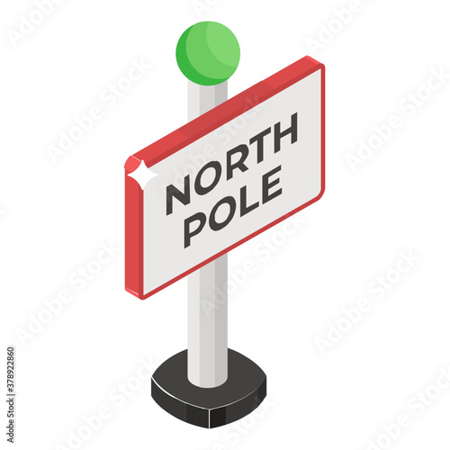 
Editable isometric vector design of north pole icon

