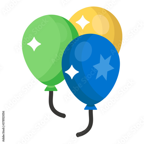 
A decorative icon of christmas balloons in isometric design 
