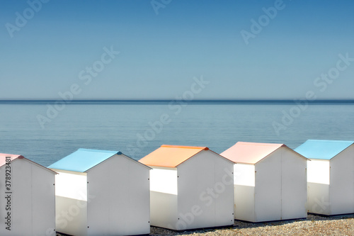 cabanes de plage de la ville du Tréport (France)