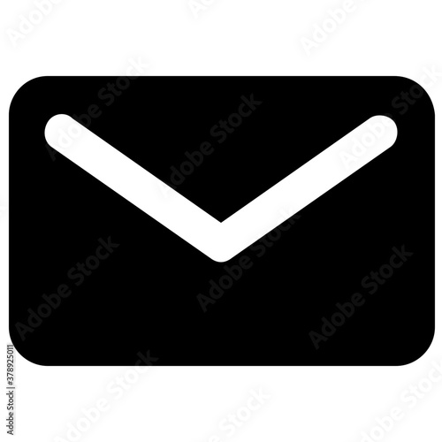 A written correspondence icon, mail envelope in filled vector 