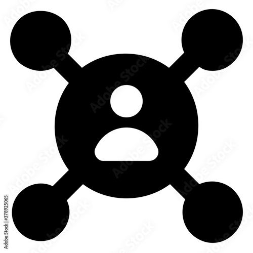 
Social person icon in glyph vector, personal network concept 
