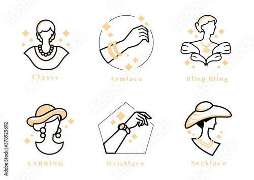 luxury woman logo with blink jewel