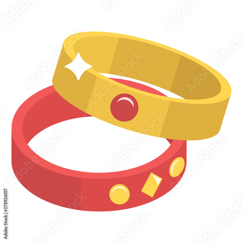 
A traditional ornaments worn around the arm, bangles icon
