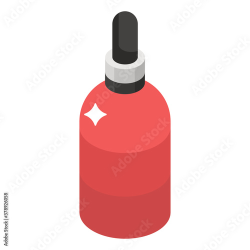 
A serum bottle icon in modern isometric design 
