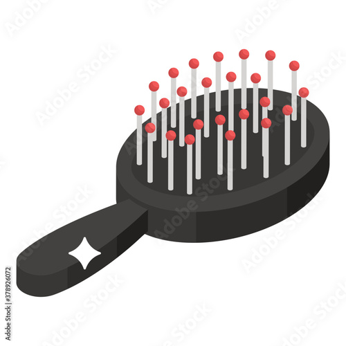 
Isometric vector design of hairbrush or handle brush

