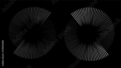 Circular spiral sound wave rhythm from lines.