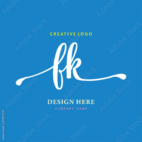 FK lettering logo, simple, elegant, easy to understand and authoritative