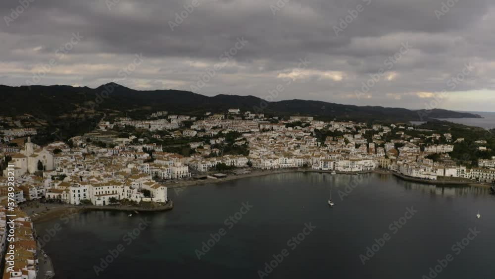 Aerial panoramic view on Cadaques town, Spain Aerial panoramic view on Cadaques town, Spain