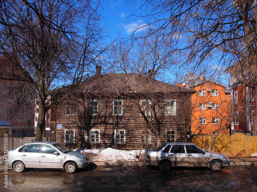 old wooden house in the city