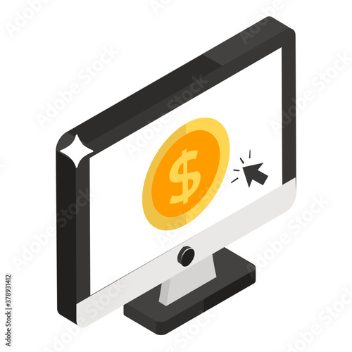 
Arrow on dollar currency symbolising pay per click or ppc concept 
