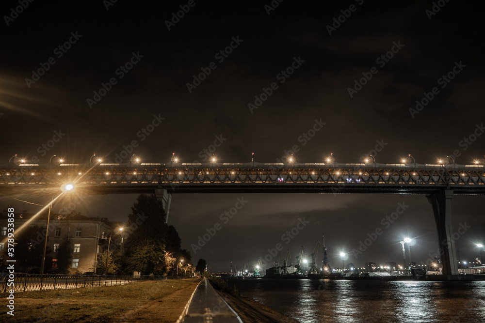 Fototapeta premium road bridge over an industrial zone