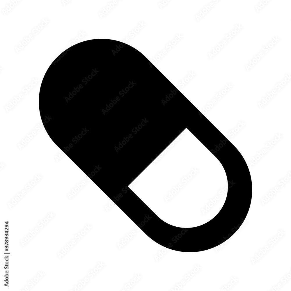 Antibiotic capsule vector style, filled icon of medical drug
Antibiotic capsule vector style, filled icon of medical drug