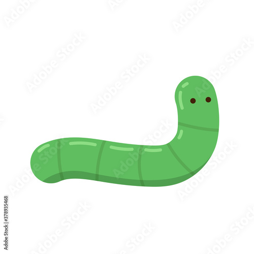 Worm on white background. worm vector. wallpaper. free space for text.