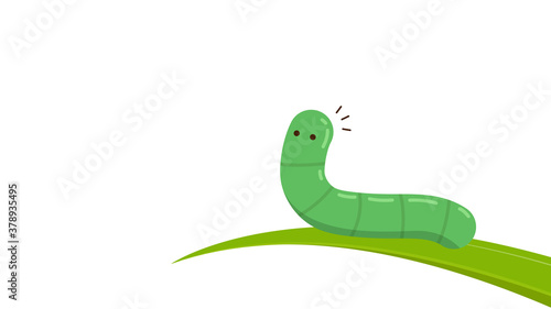 Worm on white background. worm vector. wallpaper. free space for text.
