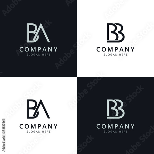 BA BB letter initial logo templates