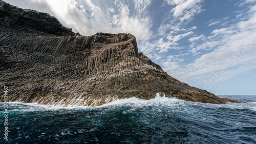 Coastal basalt columns in Gomera Island, Canary Islands, Spain