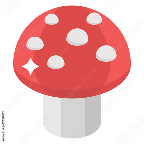 
A fleshy cultivation used in diet, mushroom icon design 
