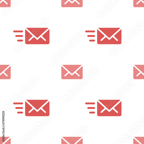 Email sending message seamless red on white pattern background mail document message correspondence