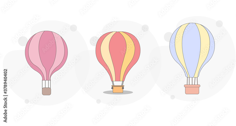 hot air balloon vector flat illustration on white background hot air balloon vector flat illustration on white background