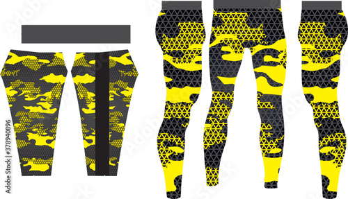 Rash Guard with leggings pants adjust in Pattern vectors 