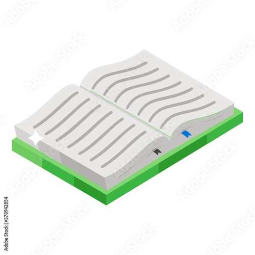 
A published document icon, isometric design of booklet
