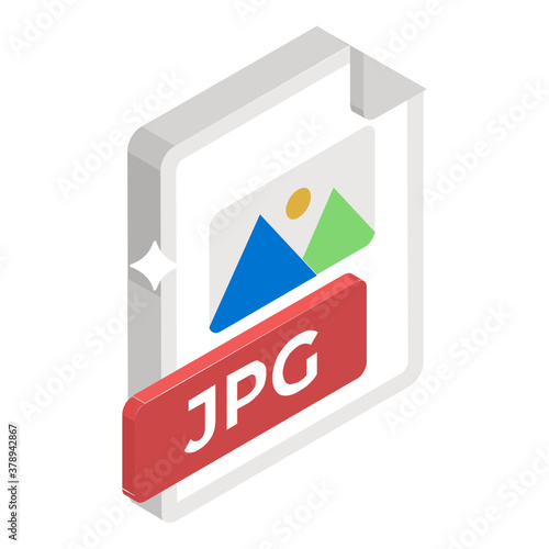 
Image file format vector in isometric design, editable icon
