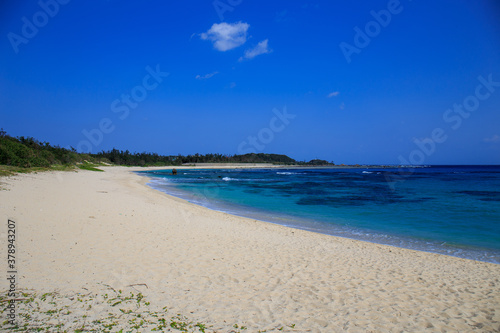 常夏の島の白い砂浜
