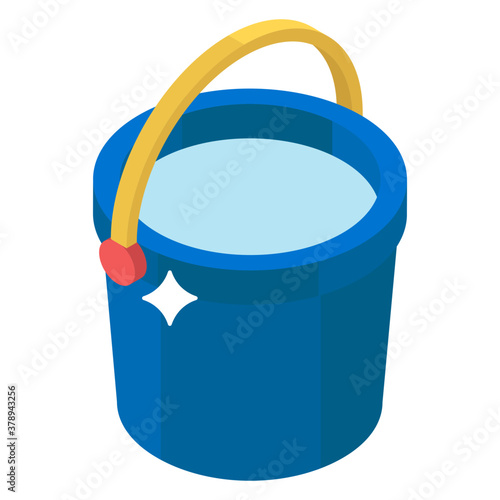 
Wall paint bucket or gardening accessory,  isometric design 
