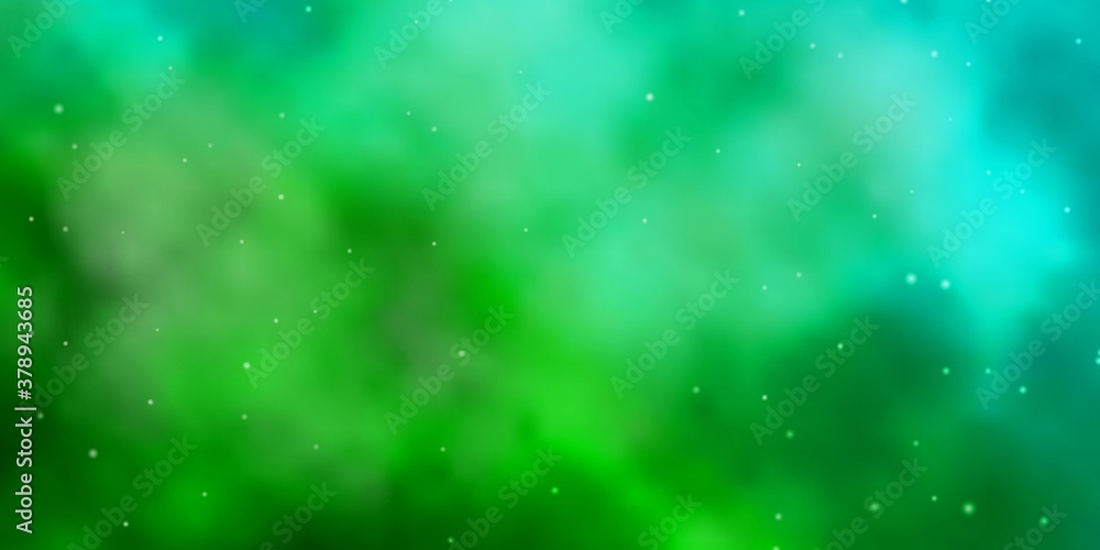Obraz premium Light Green vector background with small and big stars. Modern geometric abstract illustration with stars. Pattern for websites, landing pages.