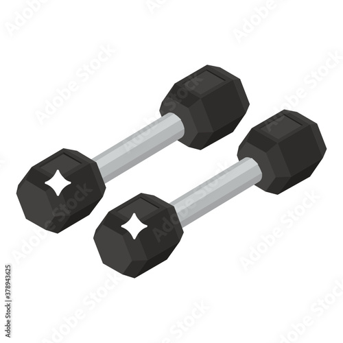 
Trendy style icon of dumbbells, use it commercially 
