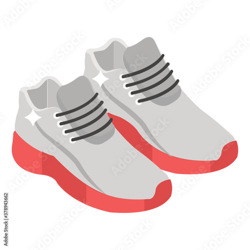 
Icon of gym shoes in isometric style, footwear accessory 
