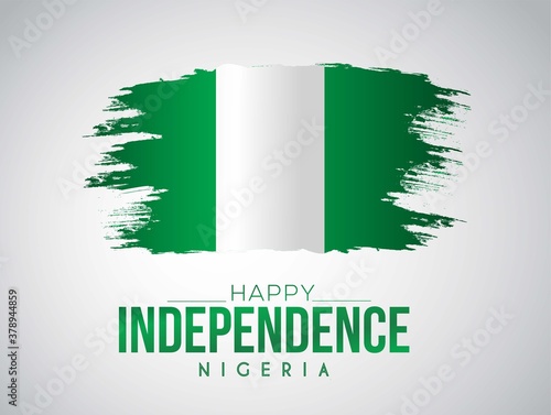  1st October Nigeria Independence Day template with brushed flag. vector illustration