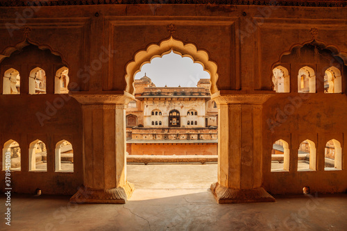 Orchha Fort Raja Mahal ruins in Orchha, India photo