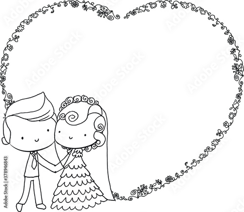 groom and bride vector 