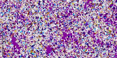 Light blue, yellow vector template with ice snowflakes.