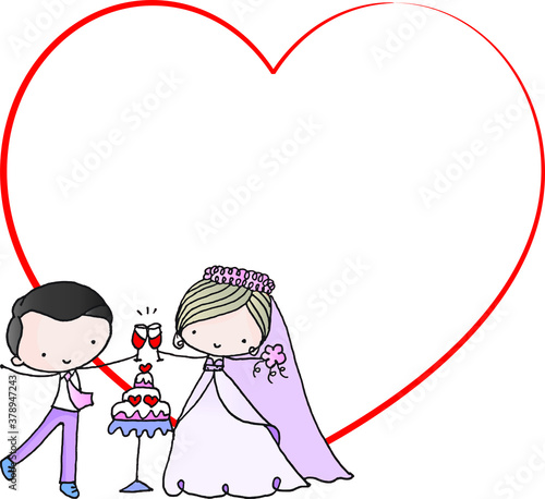 groom and bride vector 
