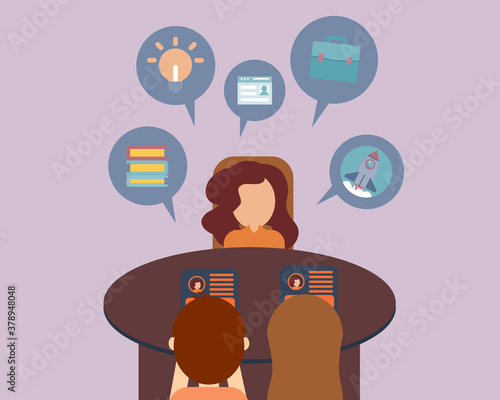 Job Interview question and how candidate answer vector