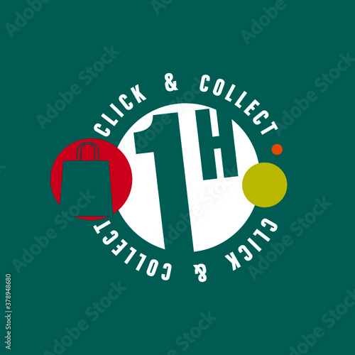 click and collection 1H- vector illustration photo