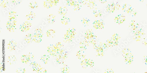 Light multicolor vector doodle template with flowers.