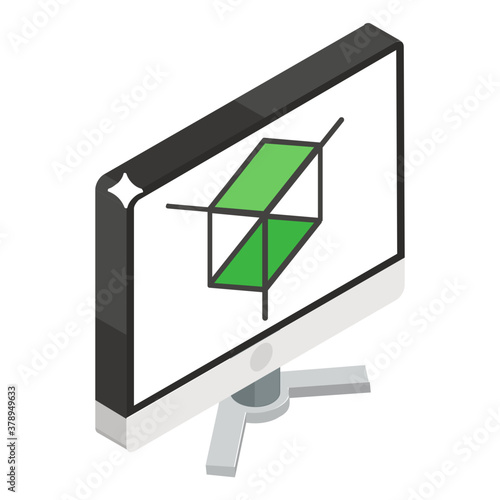 
Isometric vector icon of 3d modeling, entity  
