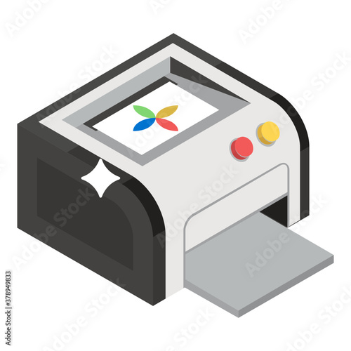 
Printer isometric vector icon isolated on white background
