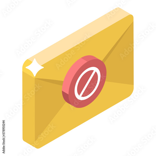 
Isometric design of spam email icon, email malware
