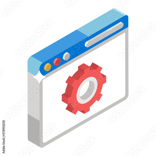 
Webpage with gear, web settings vector 
